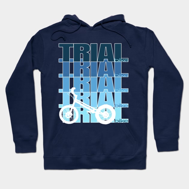 blue TRIAL Trialbike bike echo contour - cycling sports Hoodie by ALLEBASIdesigns
